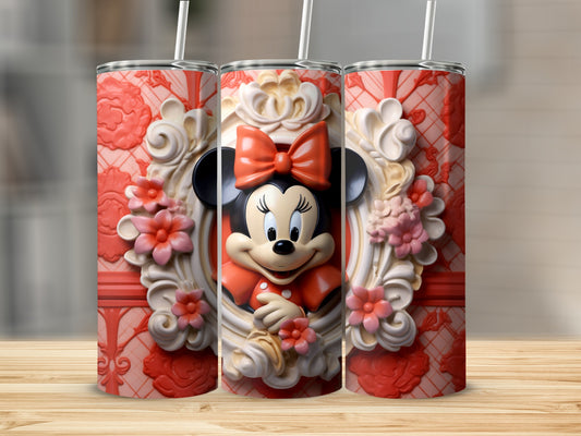 Cute Red Minnie Mouse Themed Tumbler Drinkware