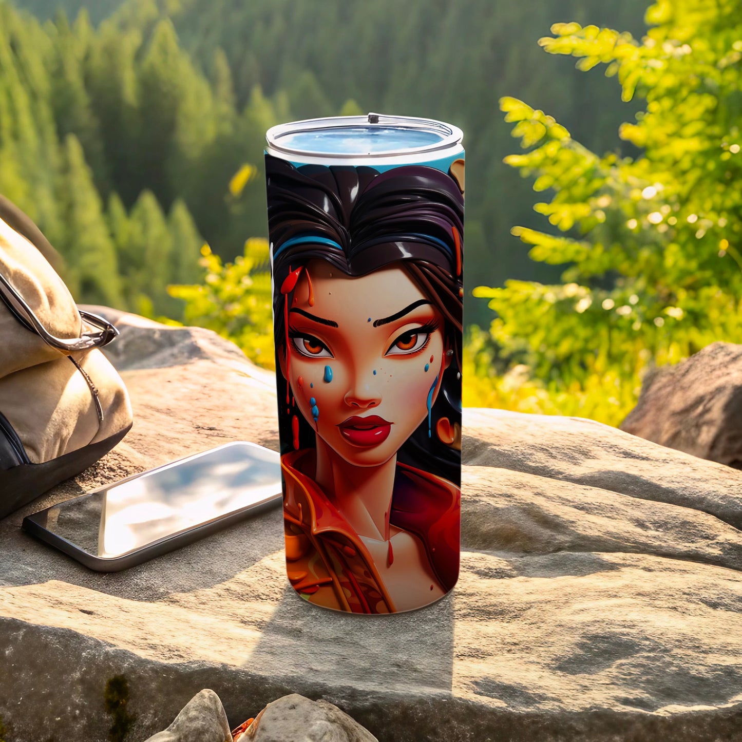 Colorful Artistic Woman Face Tumbler for Daily Use