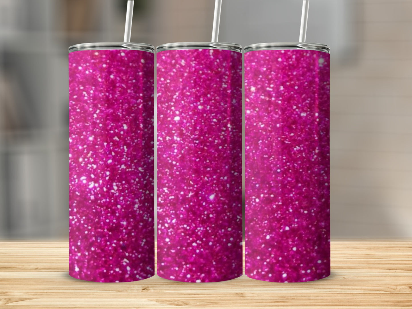 Sparkling Raspberry Holographic Tumbler Magic