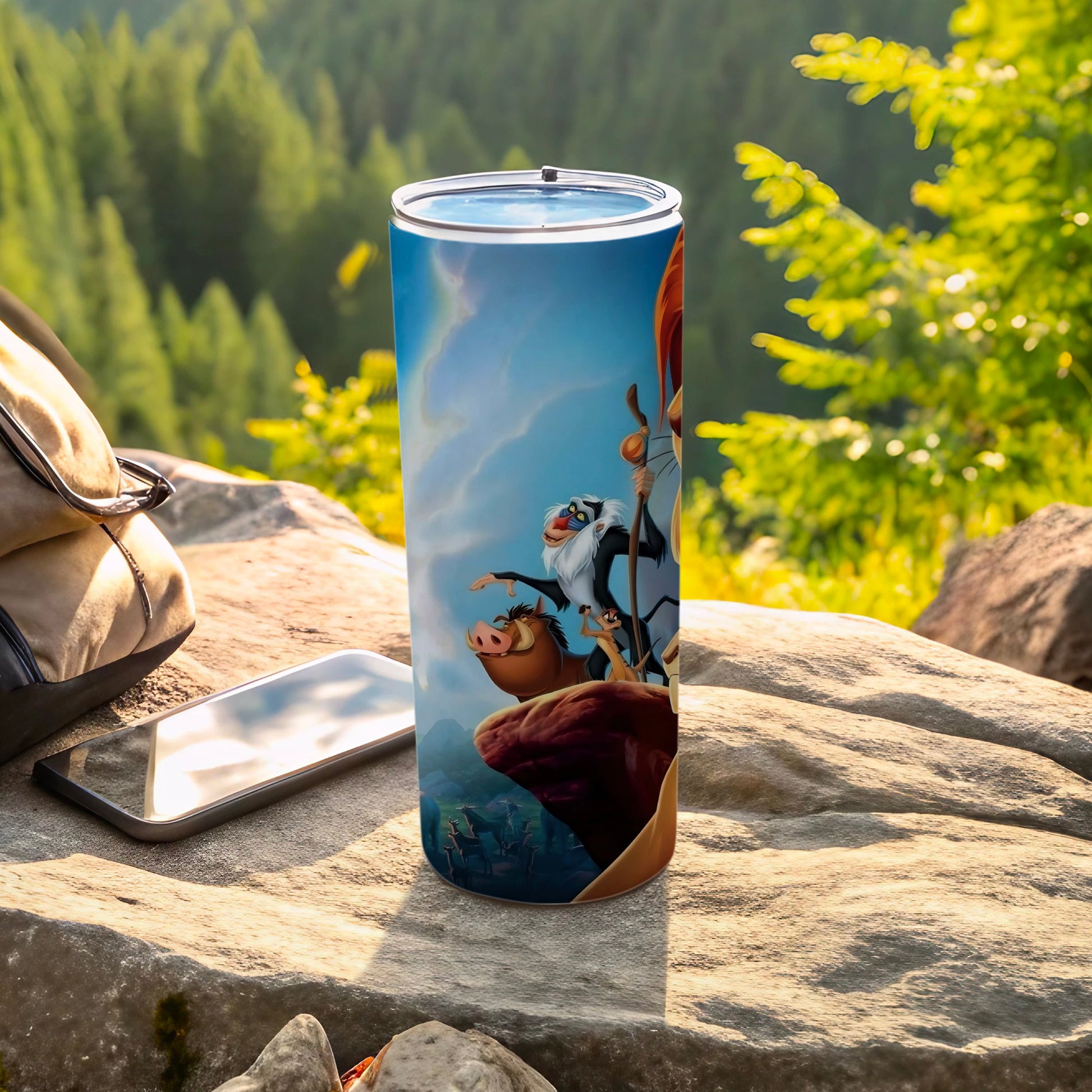 Vibrant Outdoor Printed Tumbler with Animal Friends