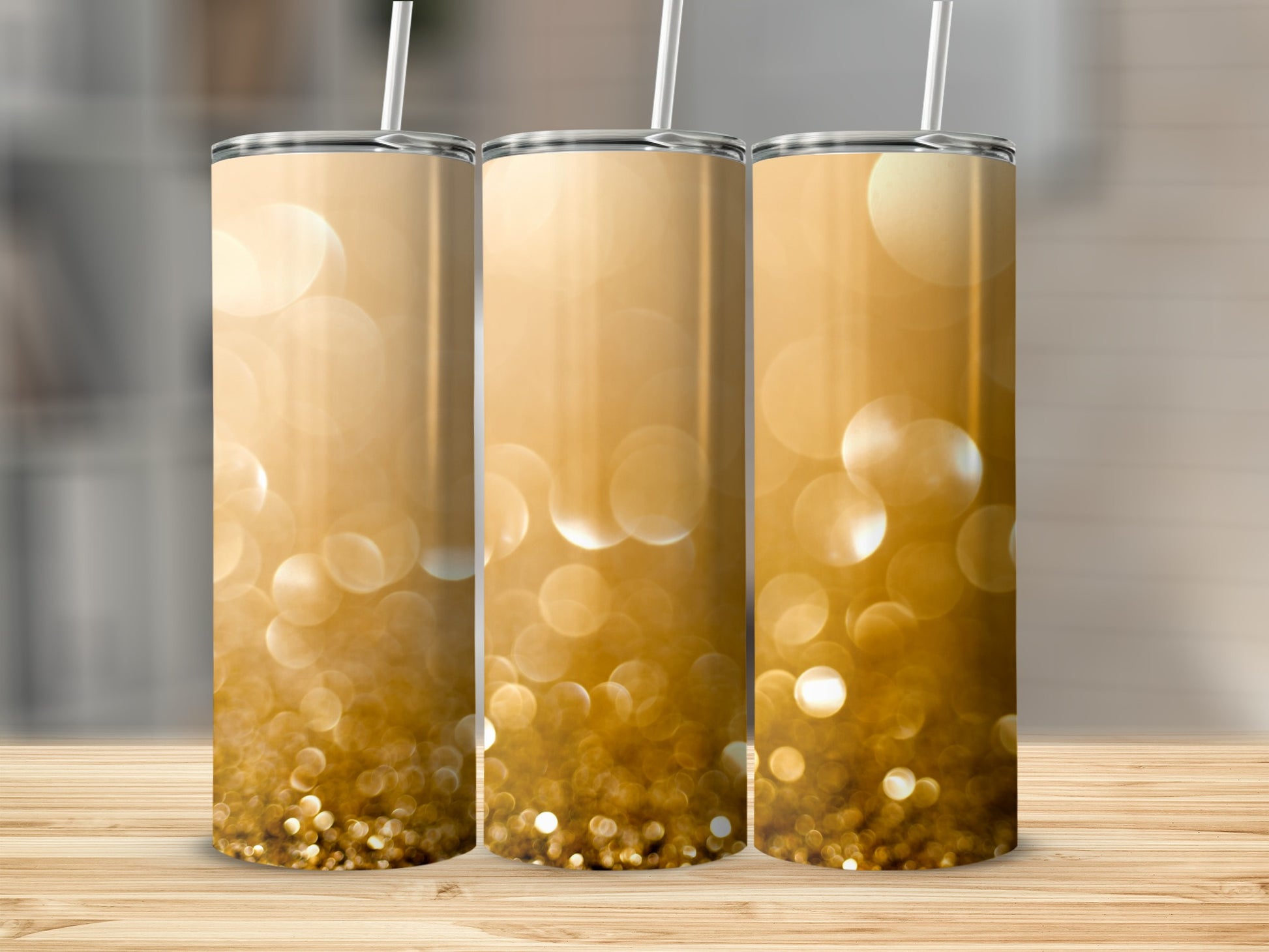 Golden Bokeh Pattern Design Insulated Tumbler