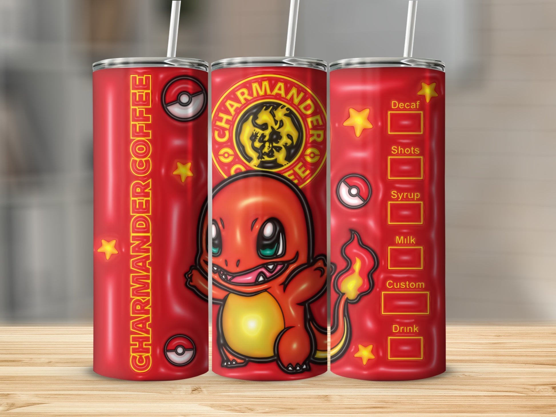 Charmander Coffee Pokeball Red Stars Drink product type