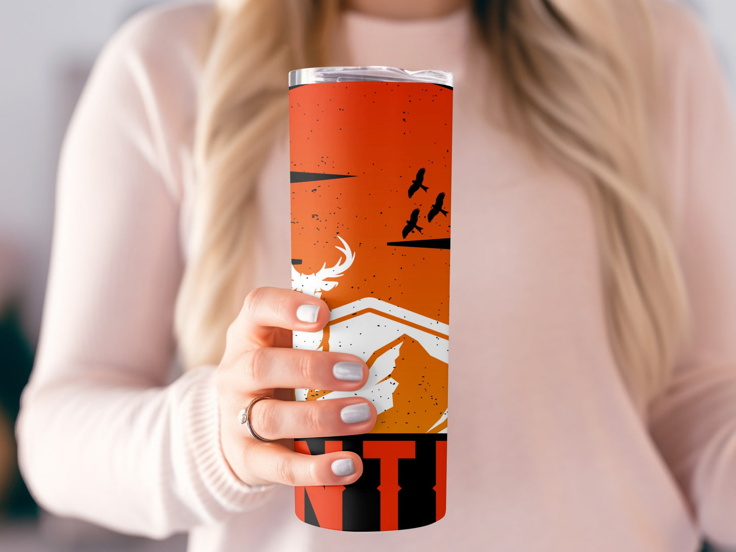 Vibrant Deer and Birds Scenic Insulated Travel Tumbler