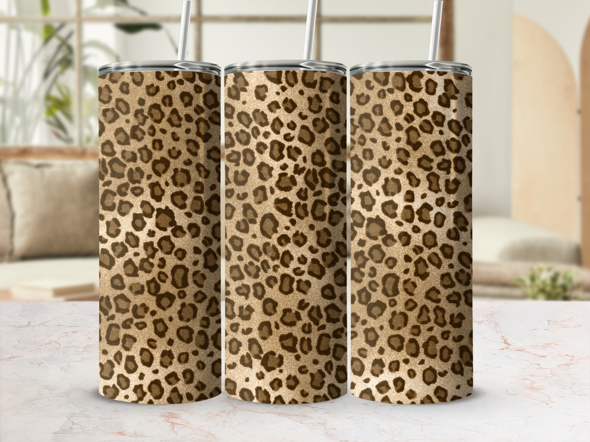 Leopard Print Stainless Steel Insulated Tumbler
