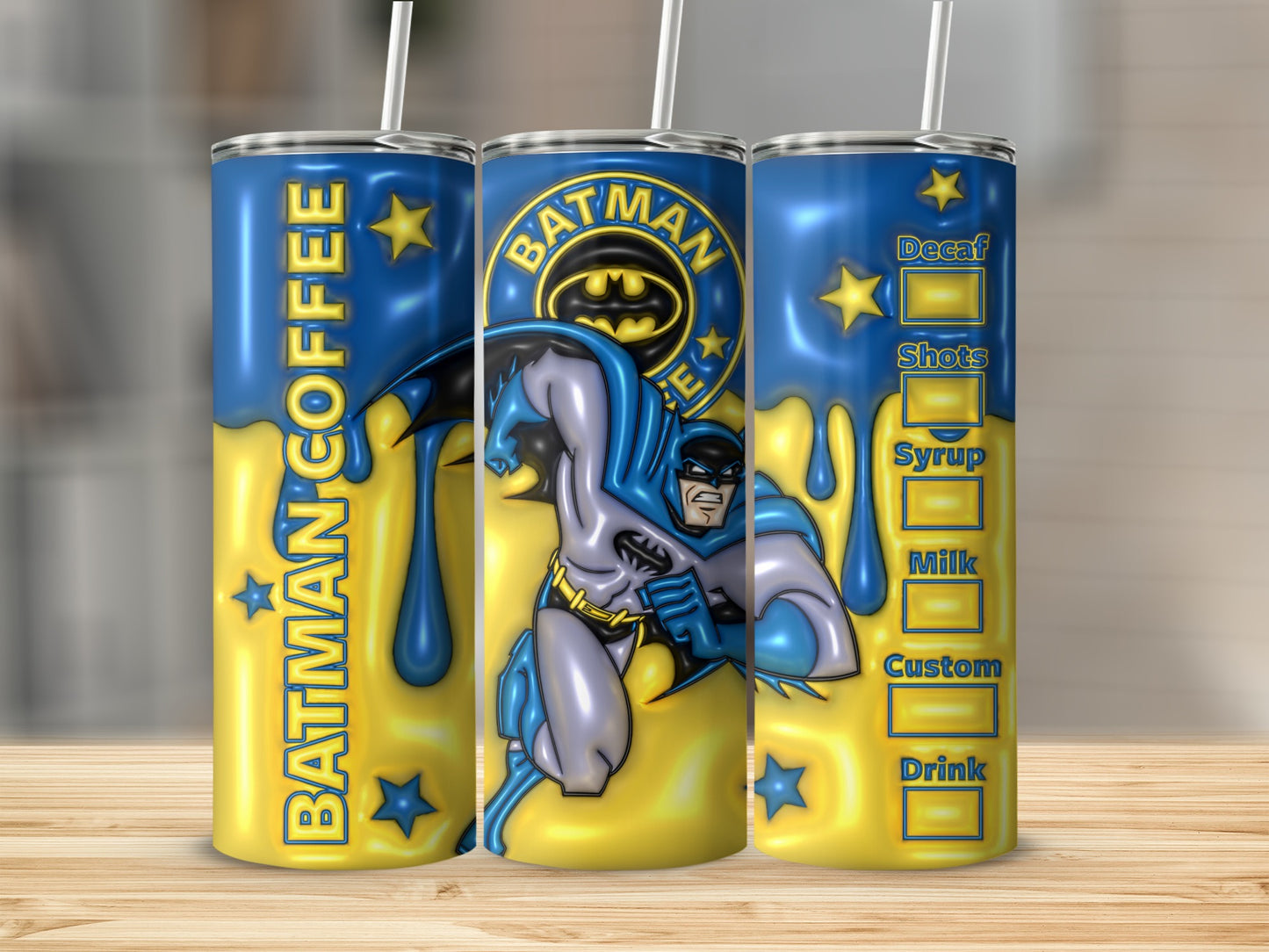 Batman Coffee Design Tumbler with Custom Options