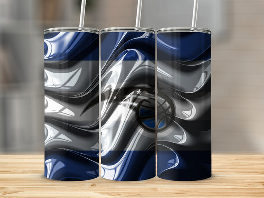 Blue Gray With Basketball Abstract Design Tumblers