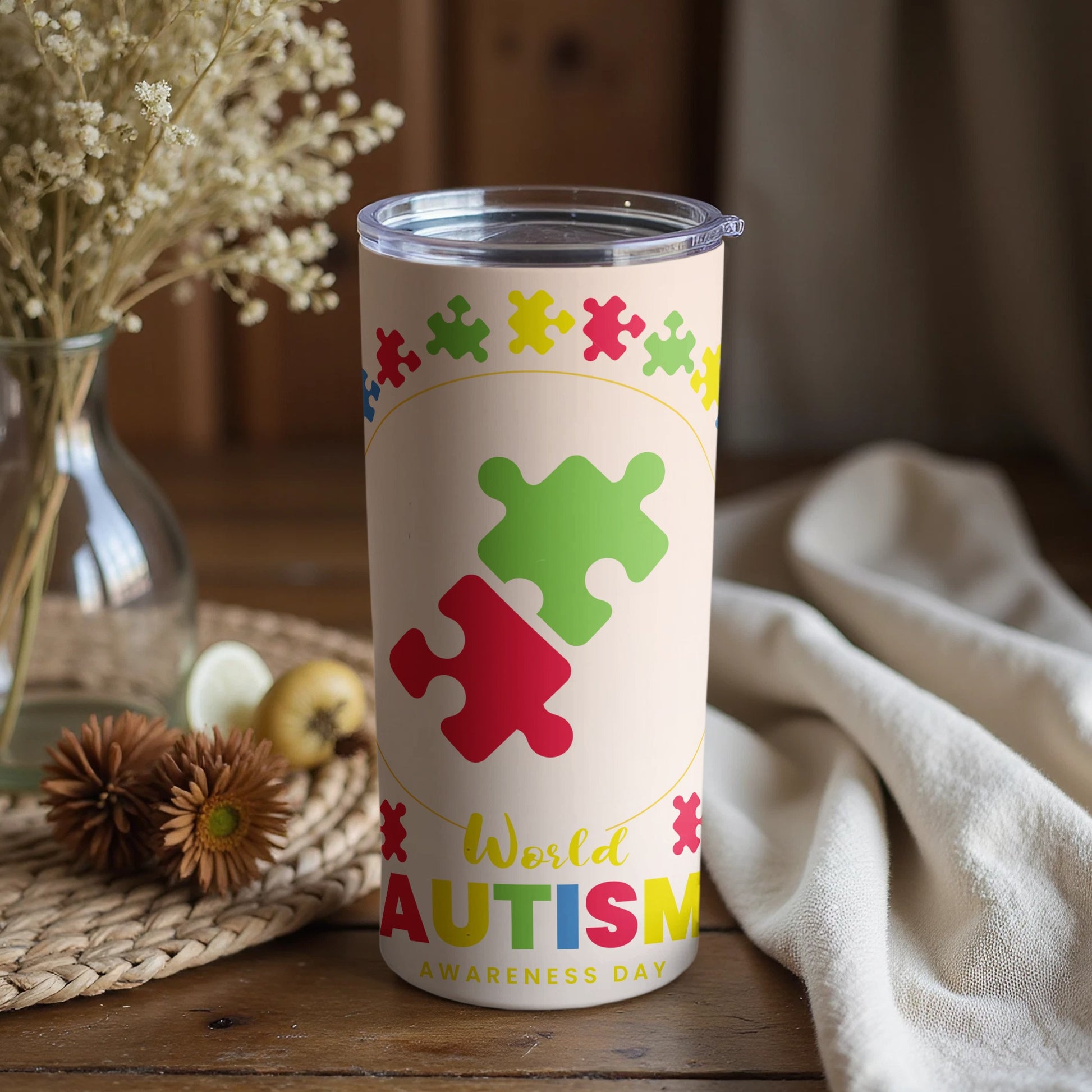World Autism Awareness Day Puzzle Pieces Tumbler