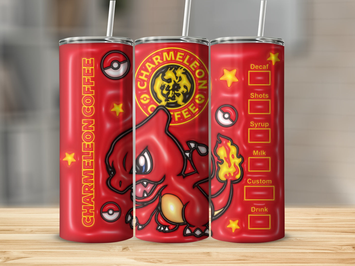 Charmeleon Coffee Red Drink Tumbler Fun Design product type