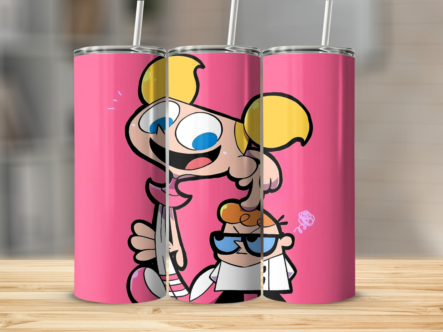Cute Scientist and Sister Cartoon Tumbler Product