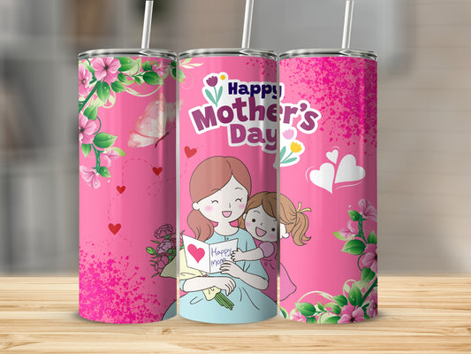 Happy Mother's Day Floral Design Tall Tumbler Cup