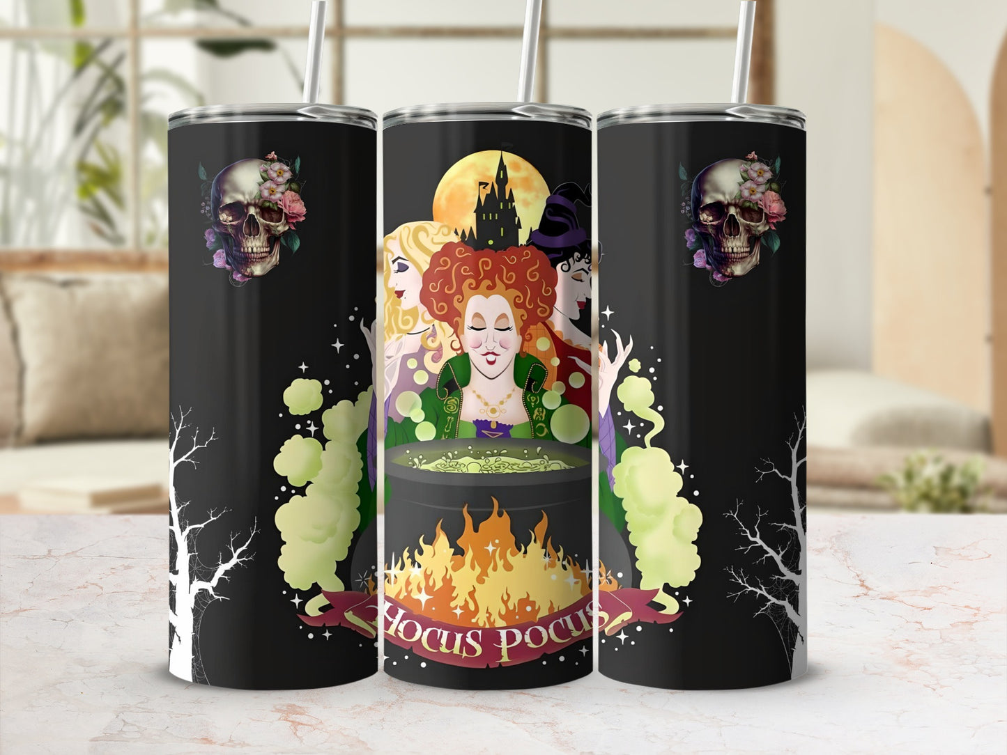 Hocus Pocus Witches Themed Tumbler Halloween Gift