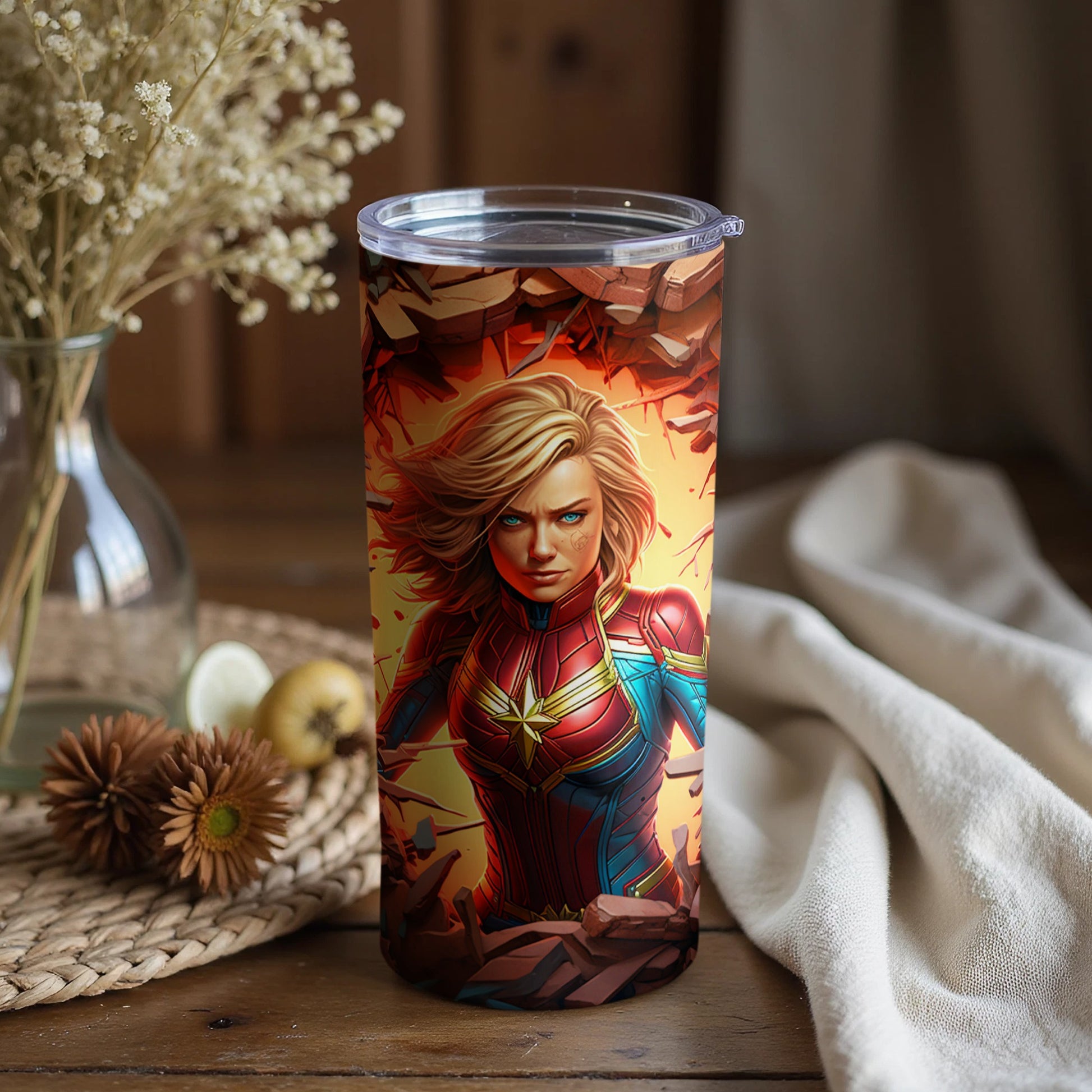 Marvelous Captain Marvel insulated tumbler