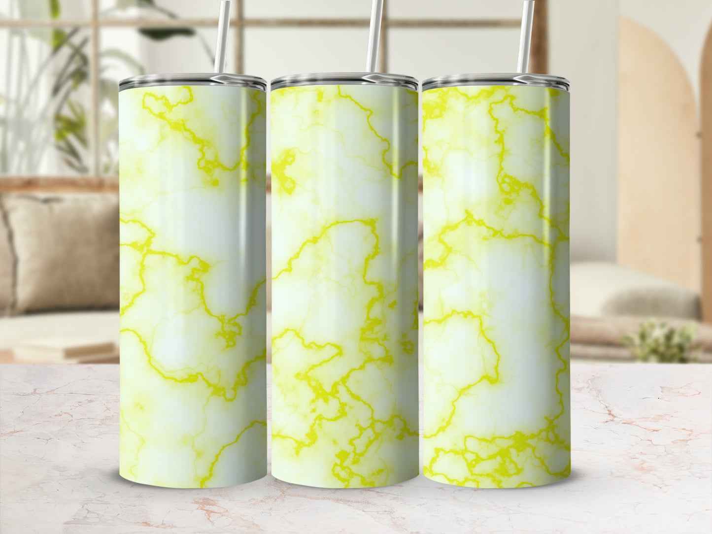 Yellow Marble Patterned Tumblers Drinking Vessel product type