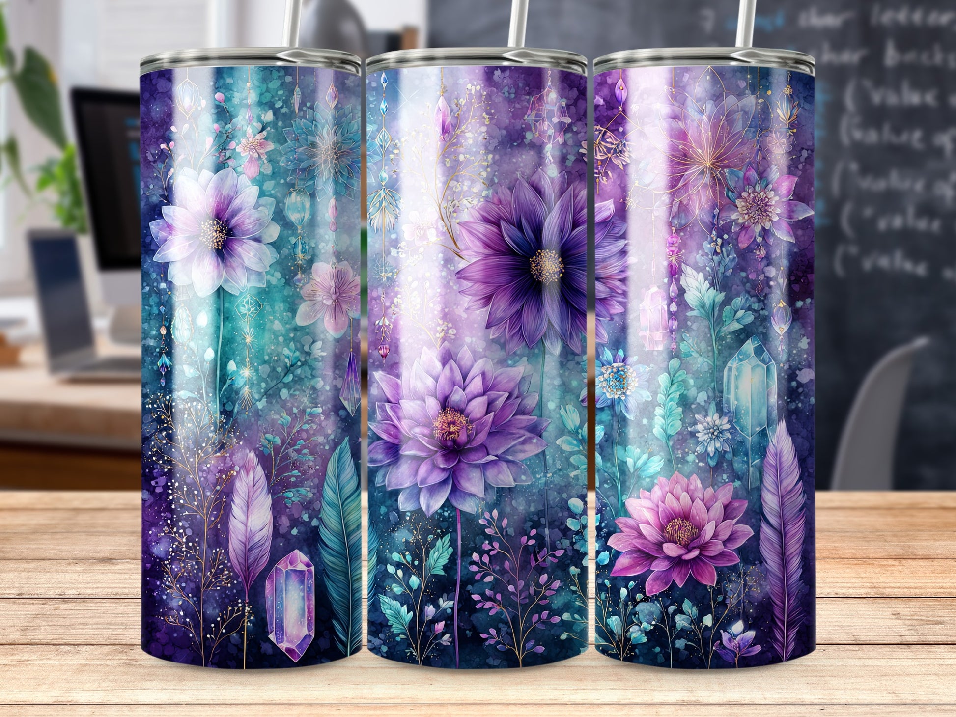 Enchanting Floral Patterned Tumblers 20oz