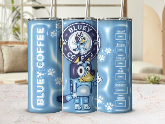 BLUEY COFFEE Decaf Shots Syrup Milk Custom Drink Product