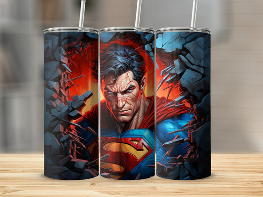 Powerful Hero Breaking Through Wall Tumbler