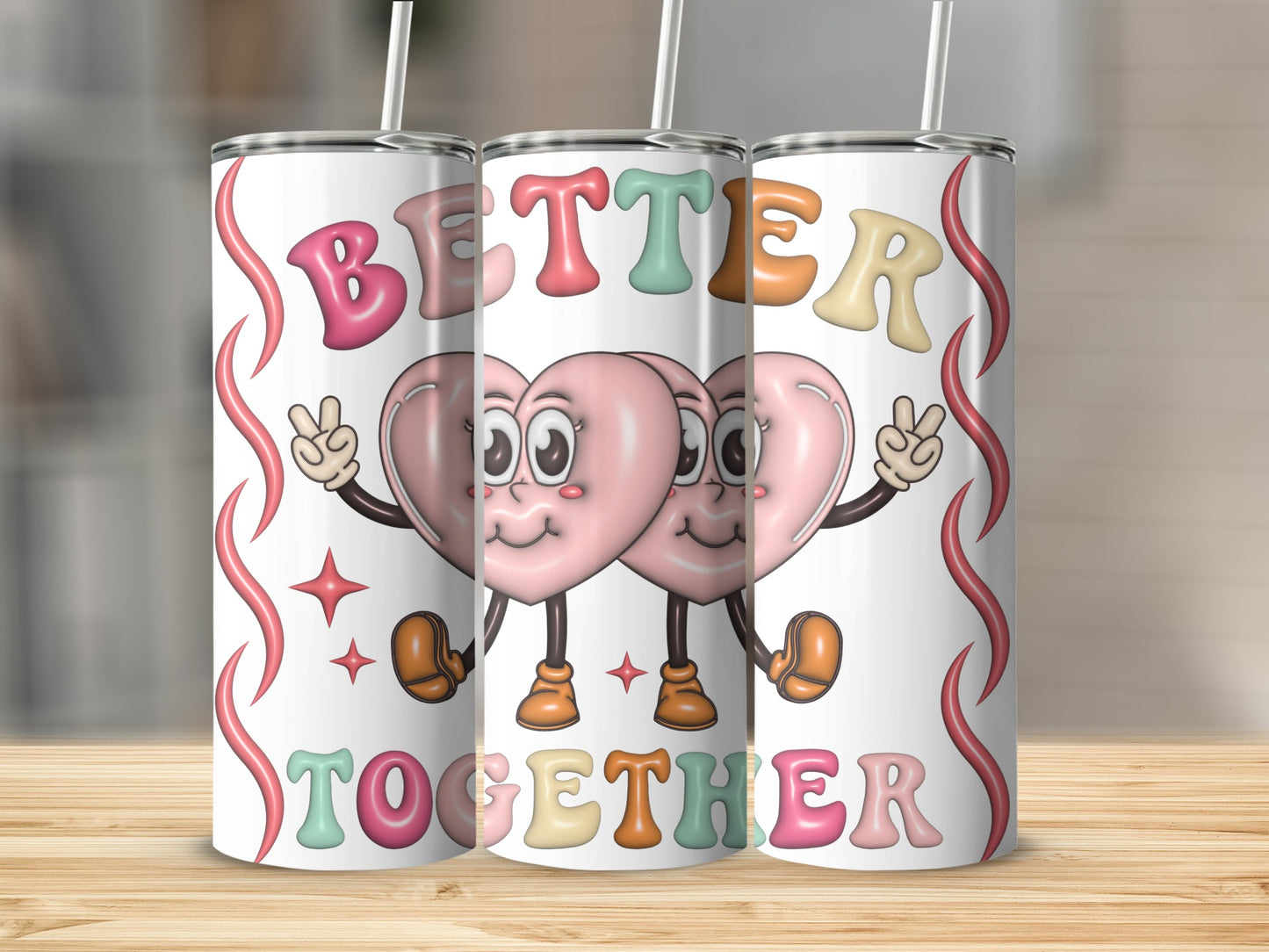 Better Together Heart Graphic Travel Tumbler