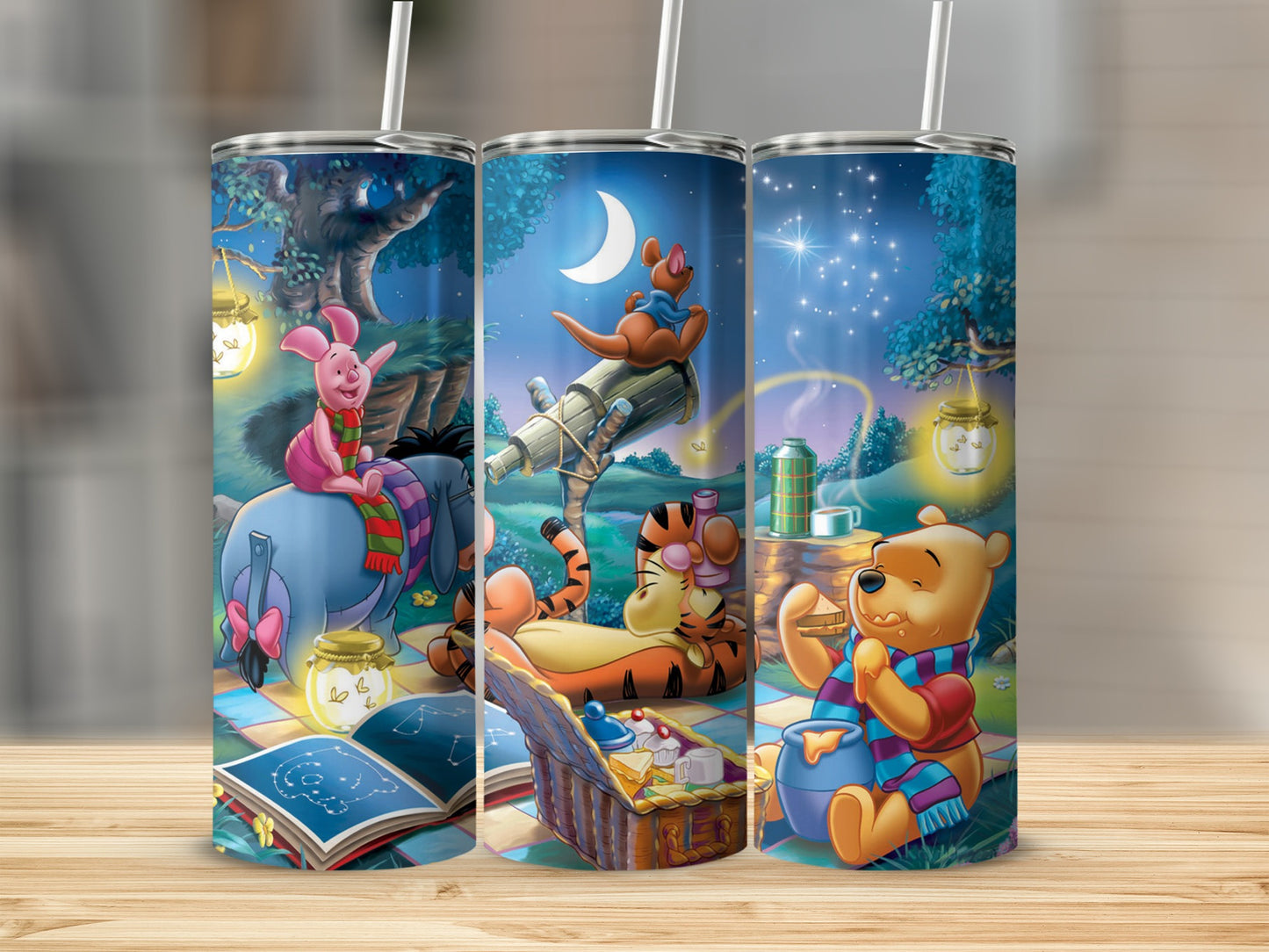 Enchanting Night Picnic Scene Travel Tumbler