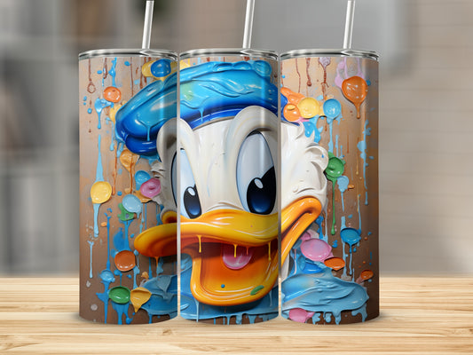 Colorful Cartoon Duck Painted Design Tumbler Set