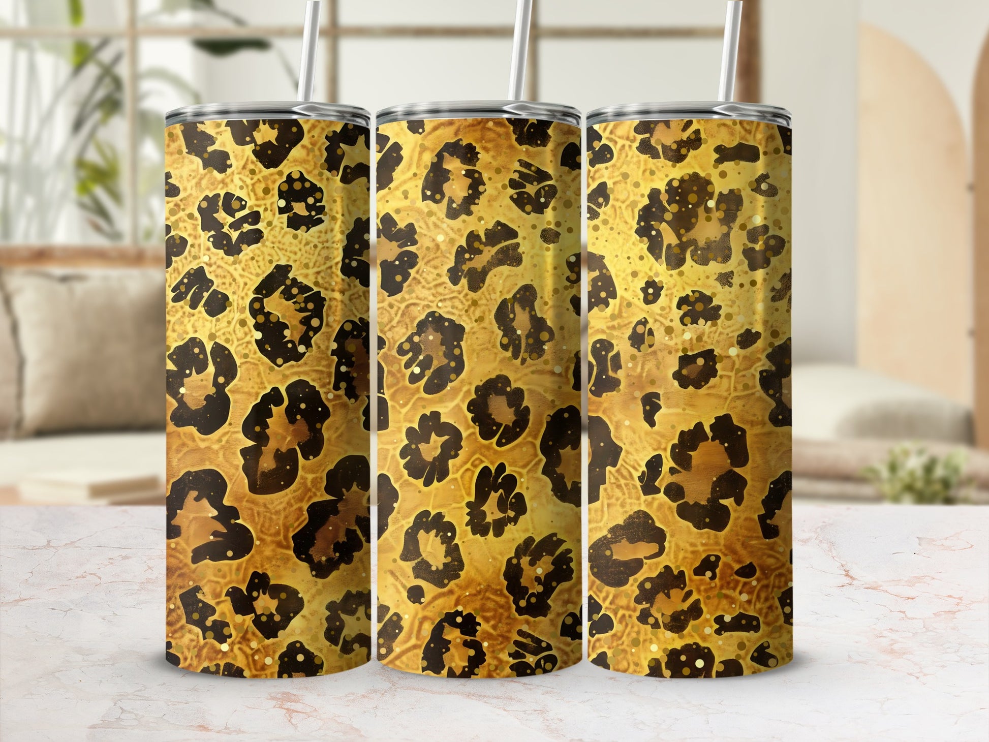 Leopard Print Insulated Stainless Steel Tumbler