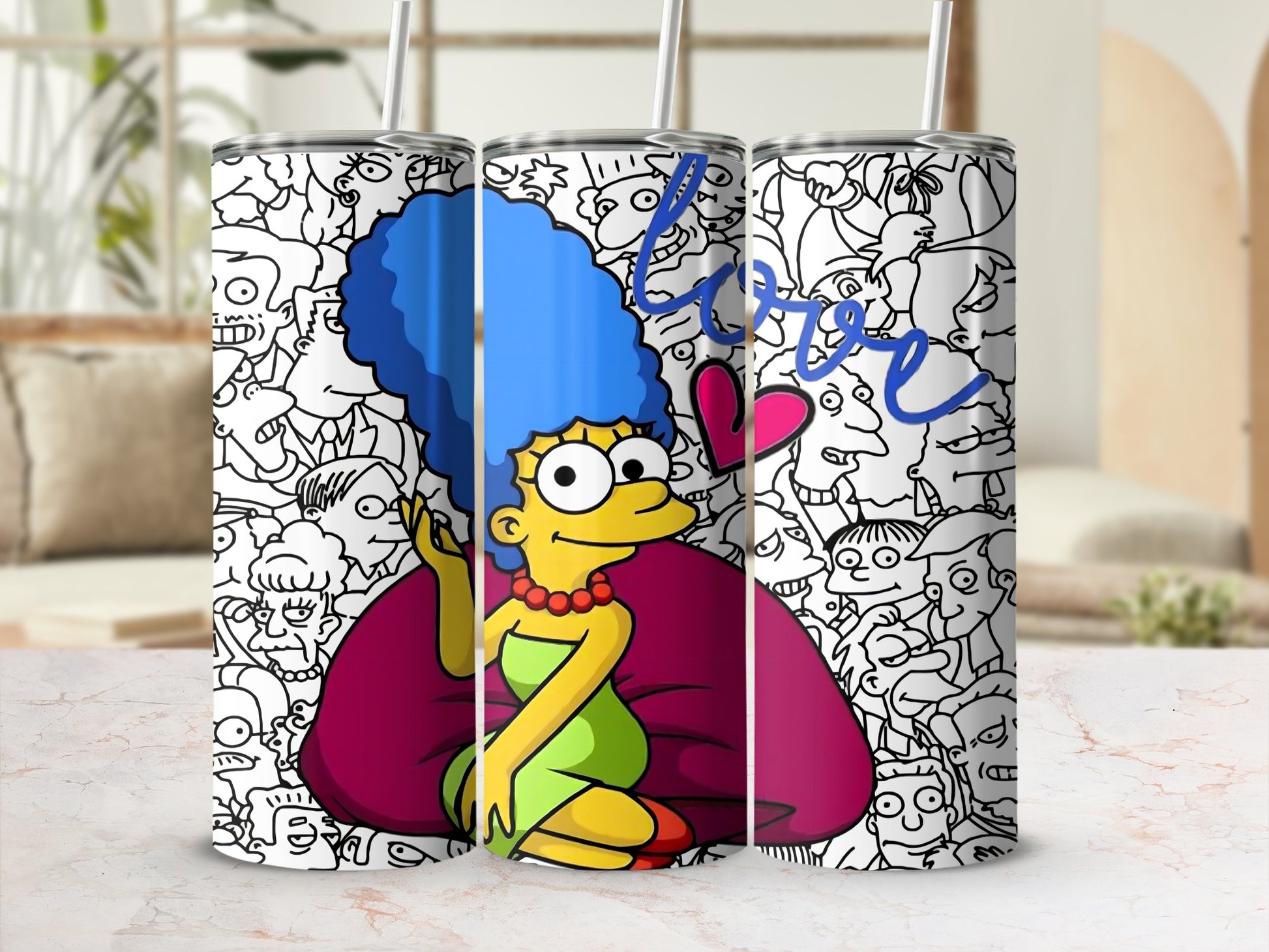 Cartoon Character Love Design Tumbler Cup