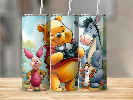 Winnie The Pooh Friends Photography Session Cute Design Tumblers