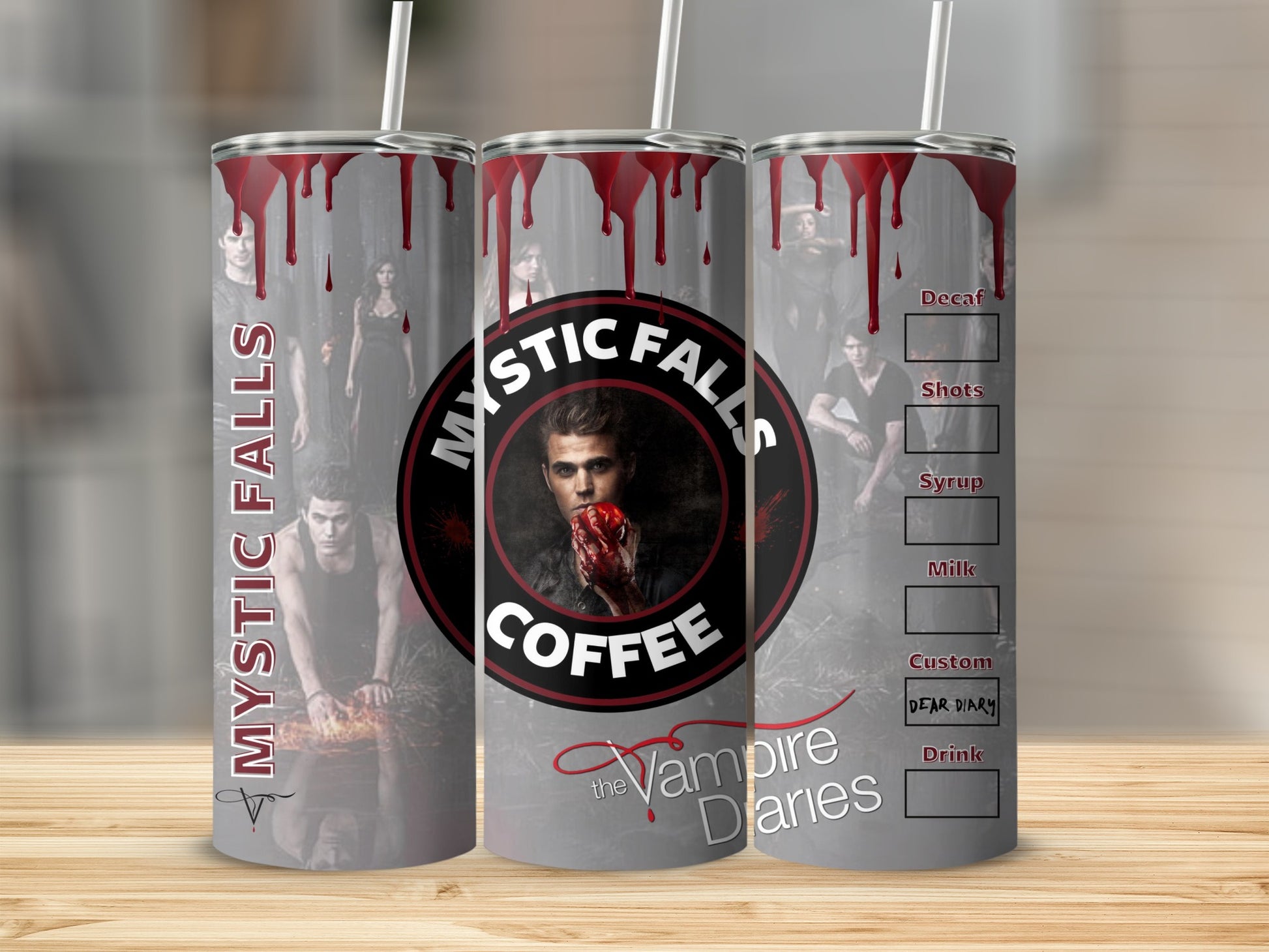 Mystic Falls Coffee Tumbler for Vampire Diaries Fans