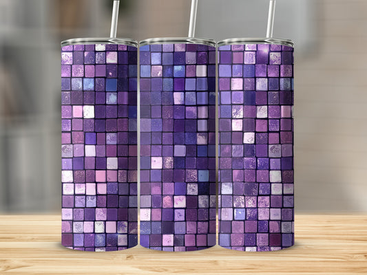 Array Purple Blue Square Patterned Design Tumblers