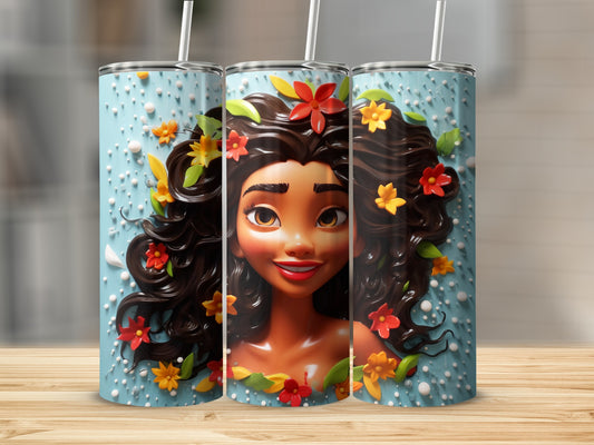 Colorful Floral Hair Woman Design tumbler