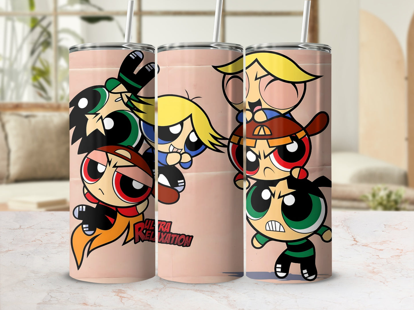 Colorful Cartoon Superhero Characters Tumbler product