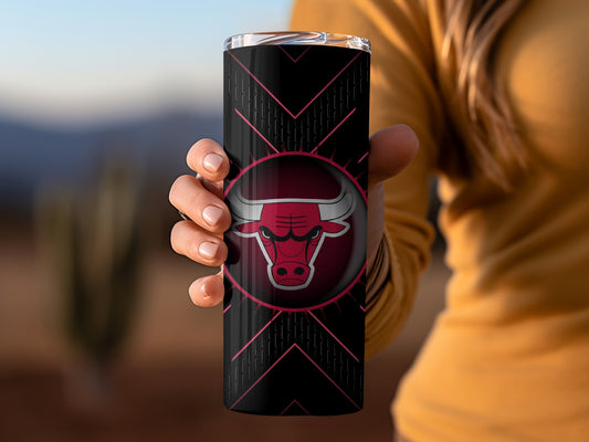 Chicago Bulls Logo and Team Name Design Graphic Tumblers