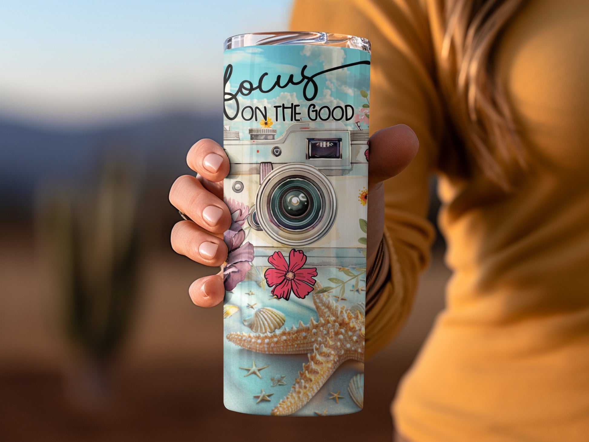 Focus on the Good Camera Design Tumbler Cup