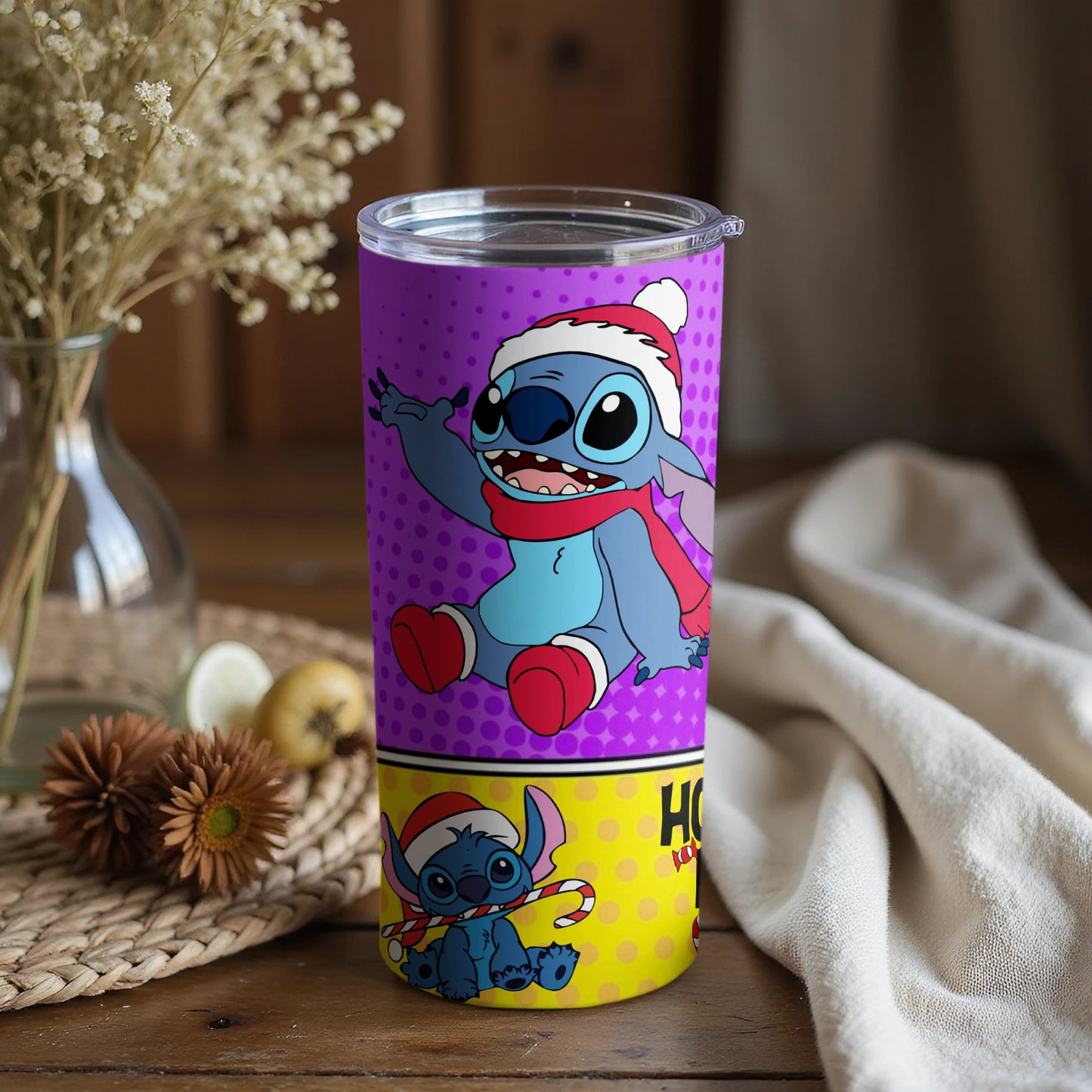 Colorful Christmas Themed Cartoon Character Tumbler