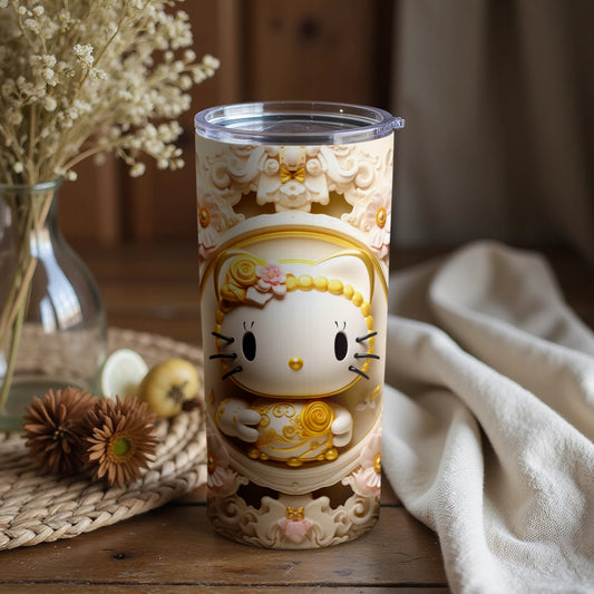 Cute Decorative Tumbler Featuring Hello Kitty Design