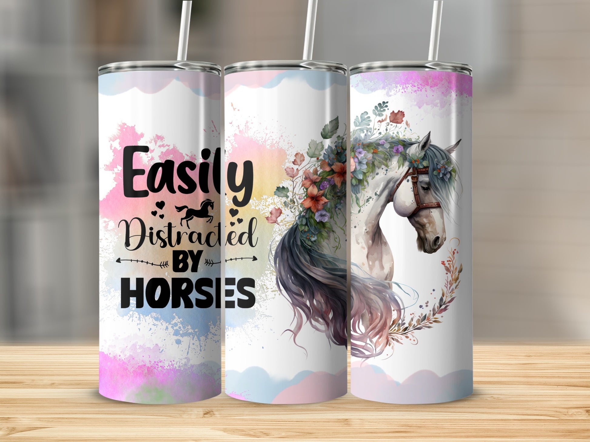 Easily Distracted by Horses Tumbler Product