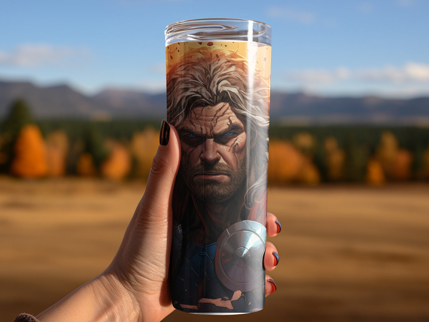 Viking Warrior Themed Travel Tumbler for Drinks