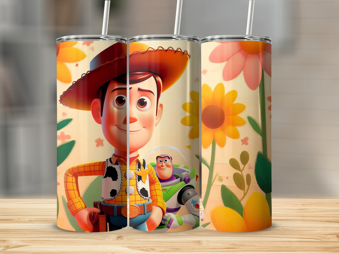 Toy Cowboy and Space Ranger Design Tumbler Set