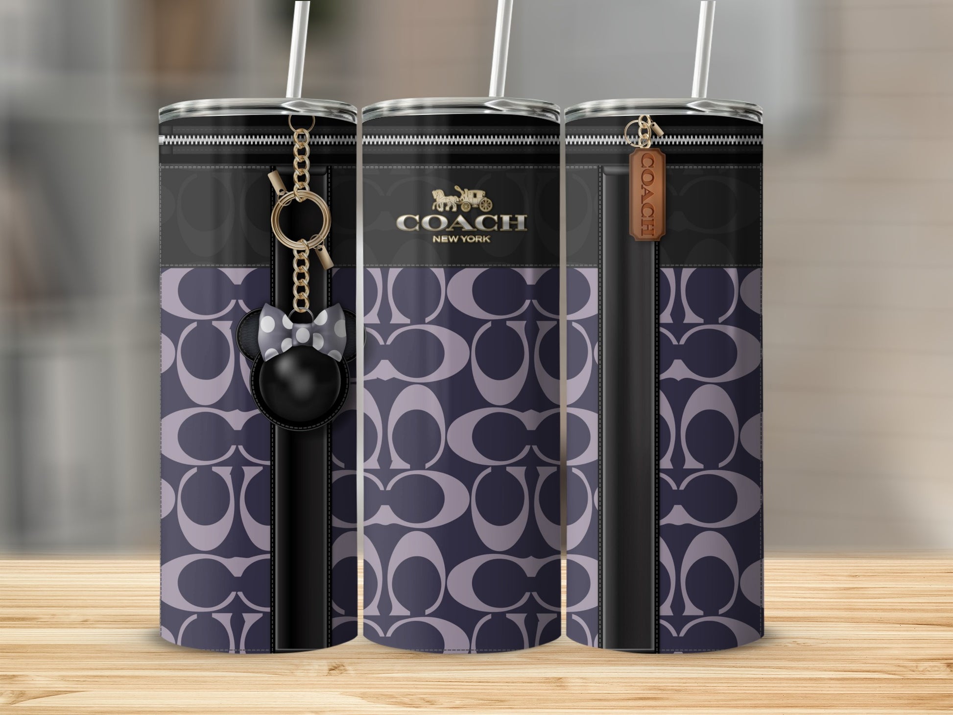 Stylish Coach New York Design Tumbler with Pendant Accessory