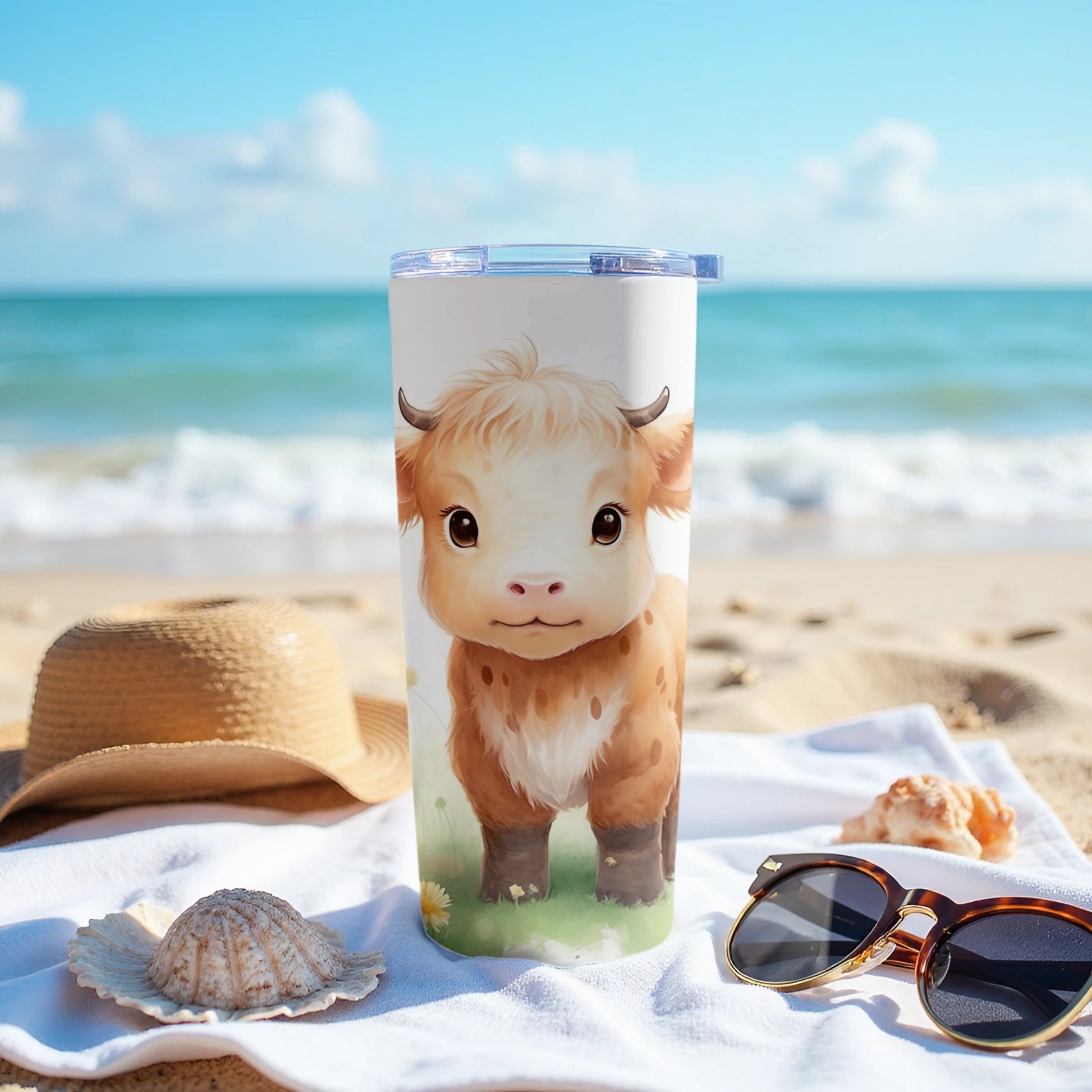 Charming Baby Highland Cow Travel Tumbler Product Type