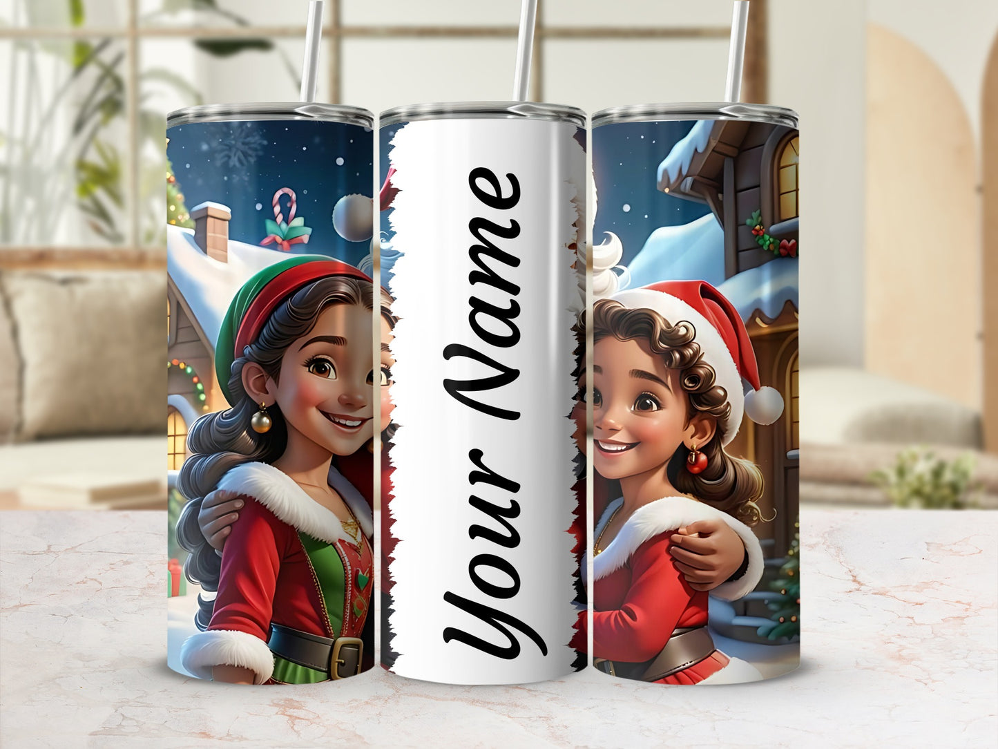 Personalized Christmas Themed Kids Tumbler Flask