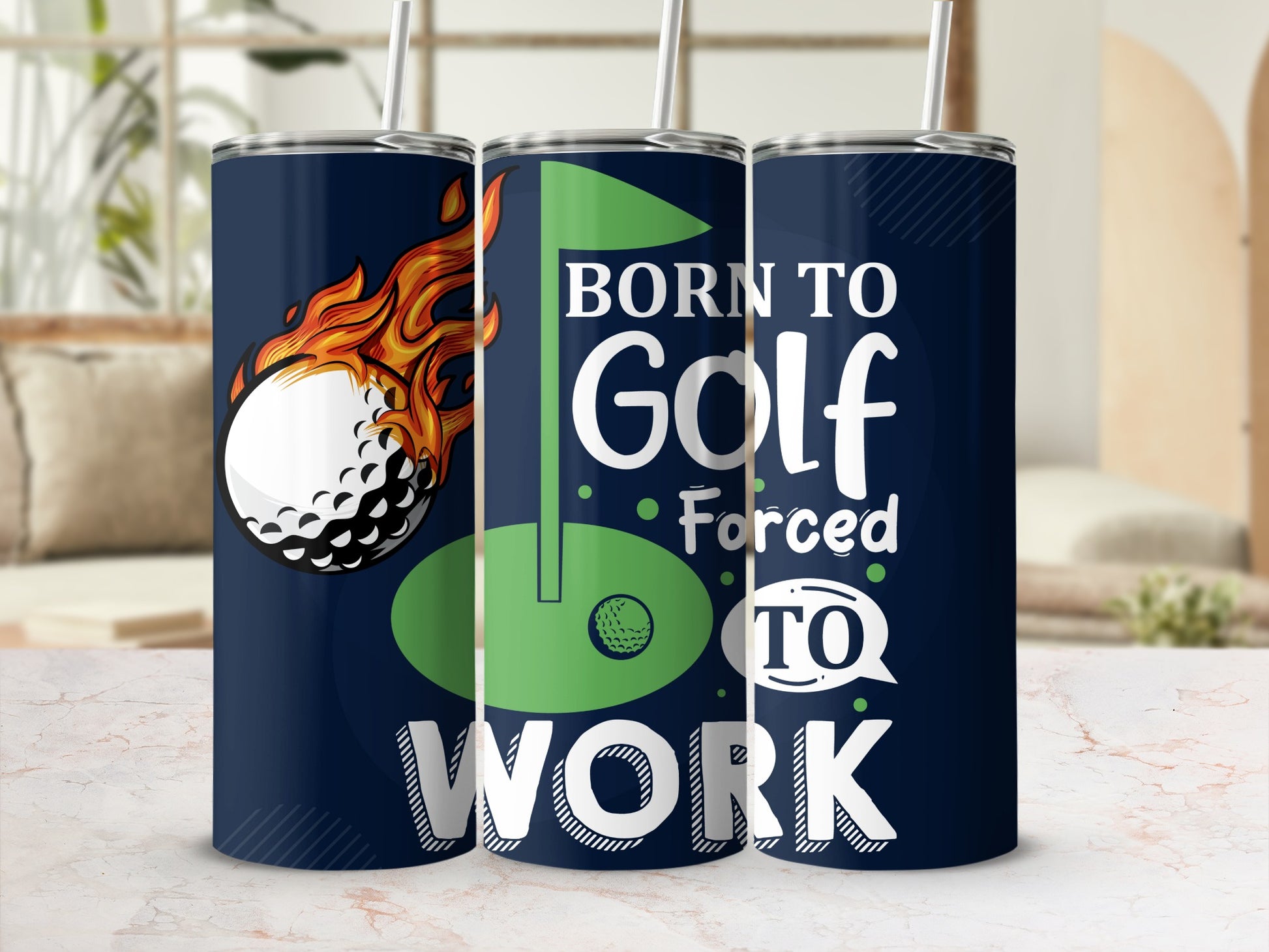 Born to Golf Forced to Work Tumbler