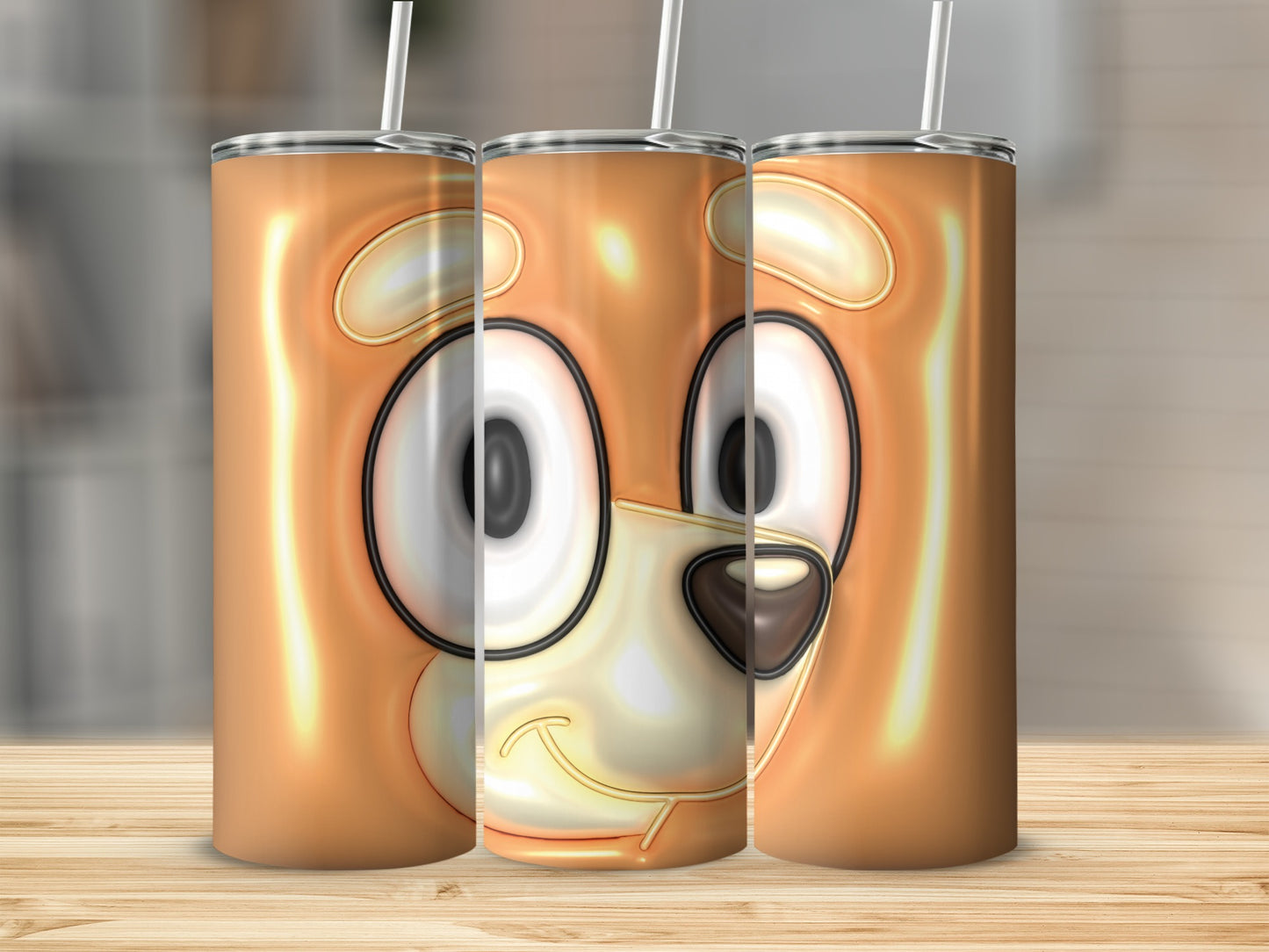 Adorable Bear Face Design on Insulated Tumbler Cup