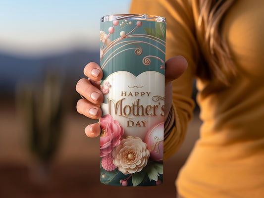 Beautiful Floral Happy Mother's Day Tumbler Gift Idea