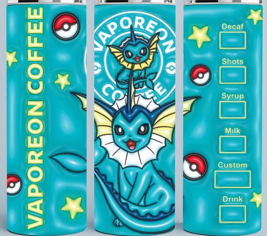 Vaporeon 3D Starbucks Coffee tumbler