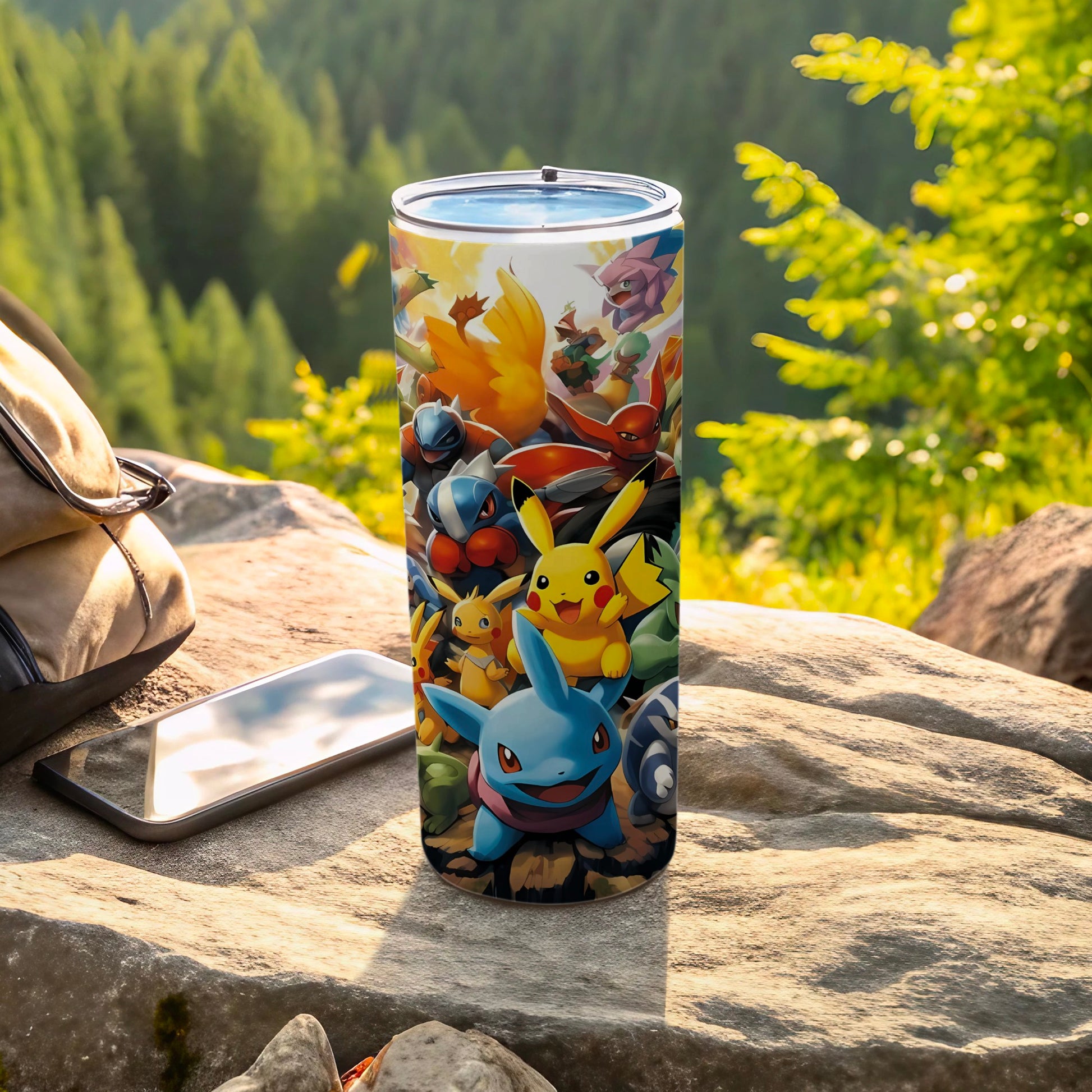 Colorful Pokemon Characters Tumbler for Outdoor Adventures