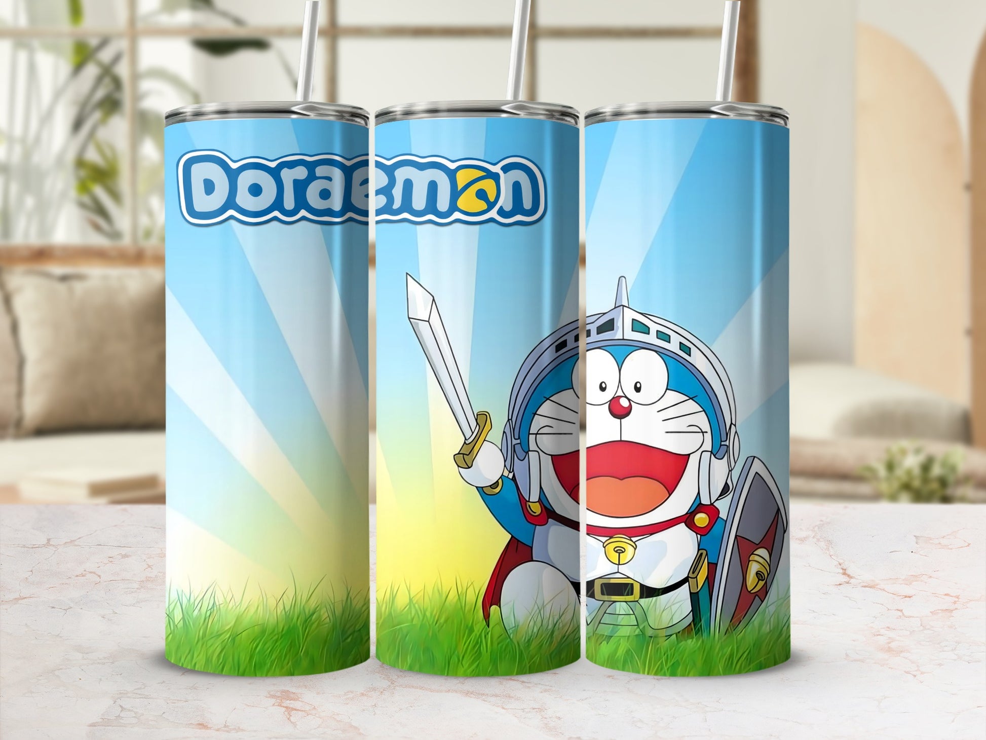Doraemon Cartoon Character Knight Design Tumbler Product