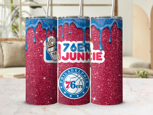 76ers Junkie Philadelphia 76ers Glitter Tumbler