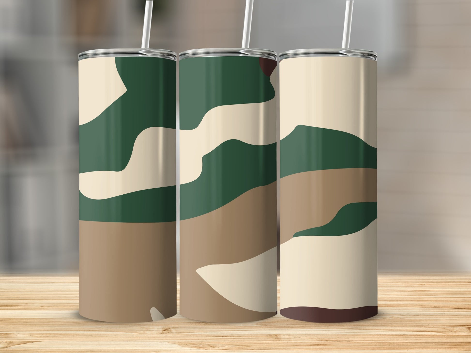 Camo Pattern Insulated Beverage Tumbler Flask Cup