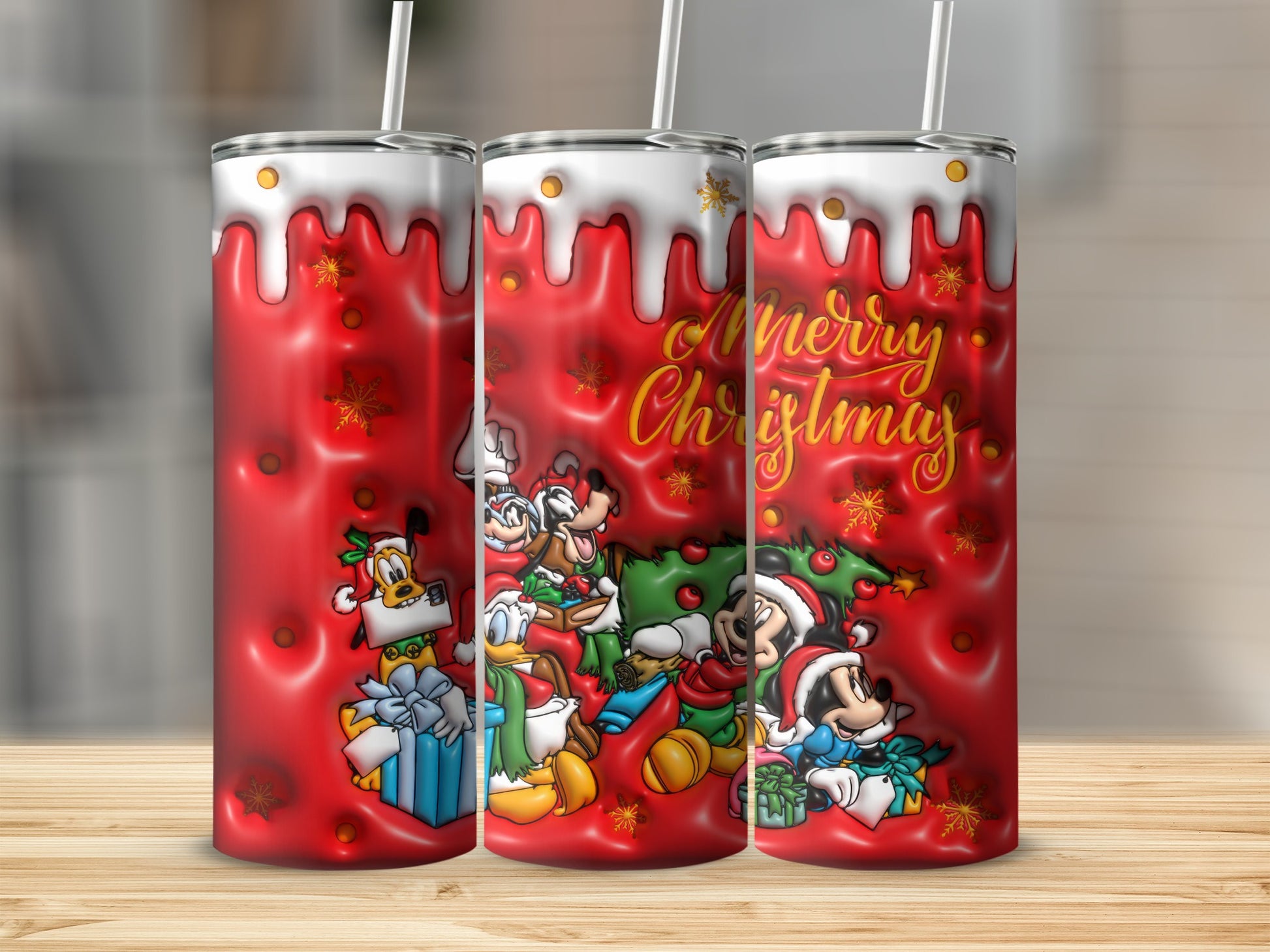 Merry Christmas Cartoon Characters Insulated Tumbler
