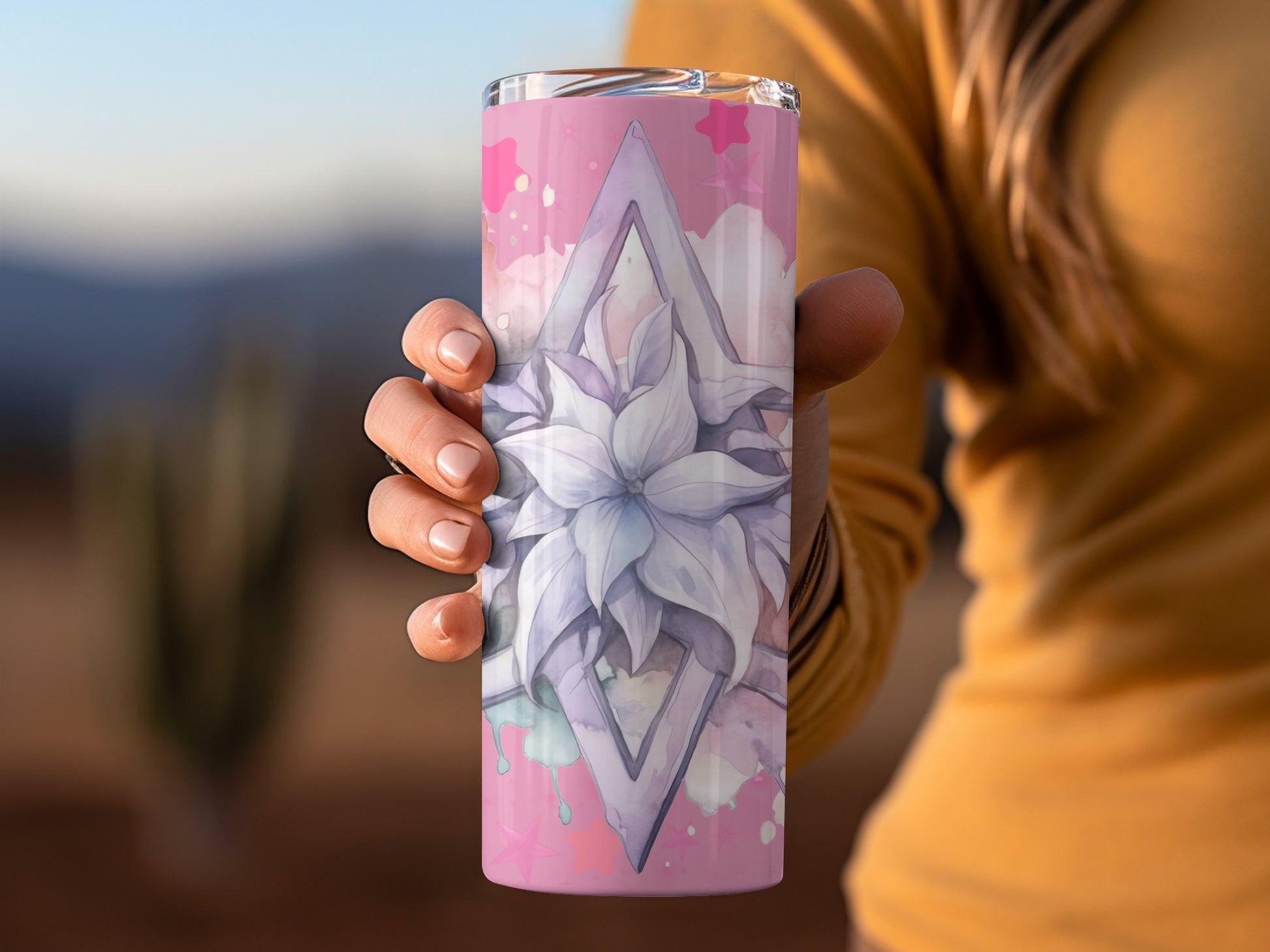 Pink Floral Abstract Art Design Insulated Tumbler